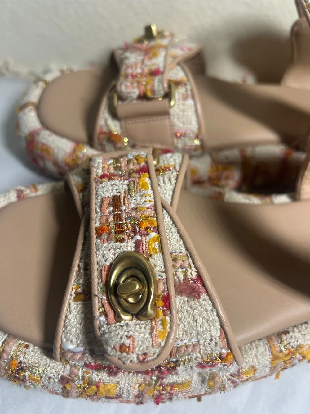 Coach Tweed Peyton Platform Sandals